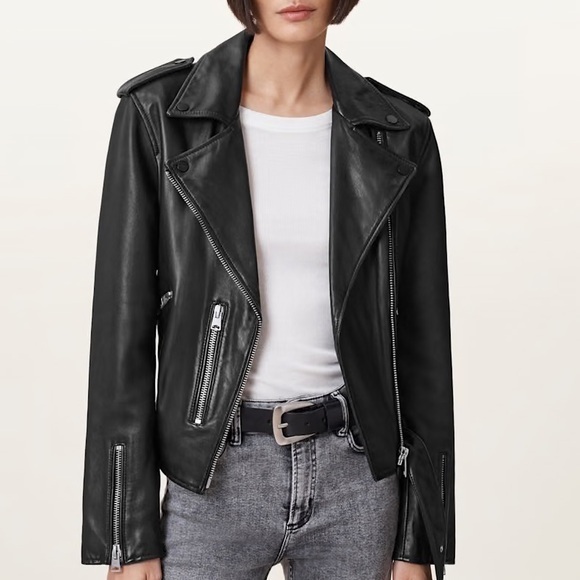All Saints Jackets & Blazers - All Saints Balfern Leather Biker Jacket | AllSaints